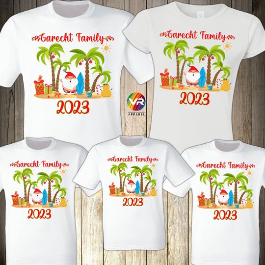 Discover Tropical Beach Christmas Family Shirts