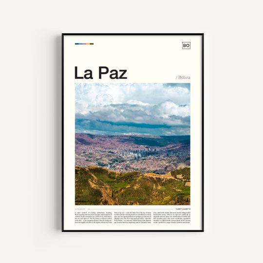 Discover La Paz Print, La Paz Poster, Bolivia Poster Bolivia Wall Art