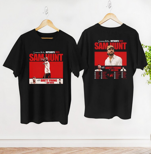 Discover Sam Hunt Country Music Shirt, Summer On The Outskirts 2023 Tour Shirt