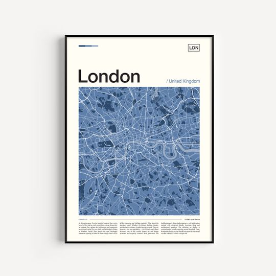 Discover London Map Print Poster