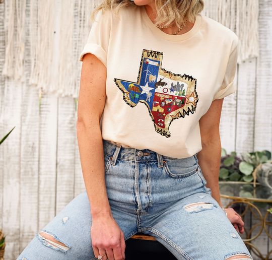 Discover Texas Map Home Cities T-Shirt
