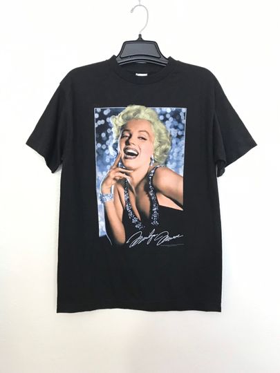 Discover MARILYN MONROE Shirt, Vintage Blonde Bombshell Glittery Marilyn Monroe Smiling Tee