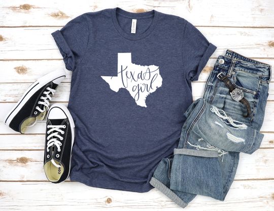 Discover Texas Girl Shirt with Map. Gift for Texan. T-shirt for Her.