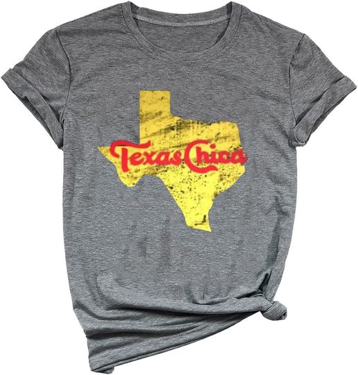 Discover Ykomow Texas Chica Shirt Womens Vintage State Texas Love Graphic Tees