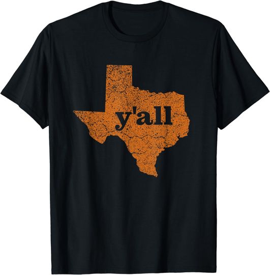 Discover Texas T Shirt Women Men Yall Texas State Map Vintage Y'all T-Shirt