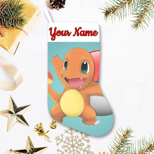 Discover Personalized Charmander PKM Christmas Stocking