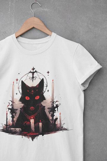 Discover Witchy Cat T-Shirt Pastel Goth Clothing 90s