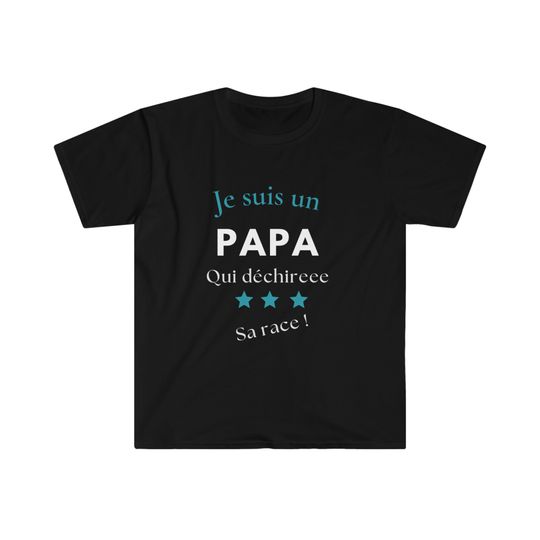 Discover T-shirt "I am a dad who tears his race!" - black color