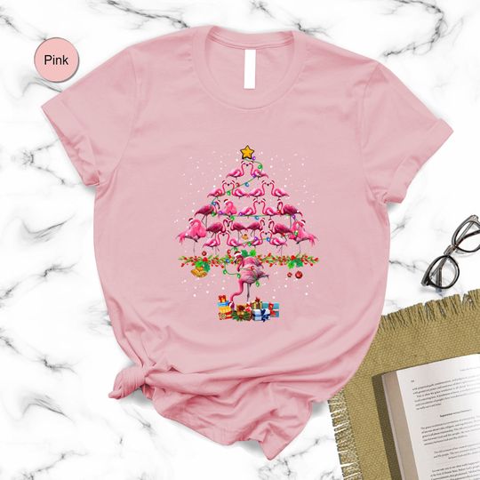 Discover Christmas Flamingo Shirt, Pink Flamingo T-Shirt, Funny Christmas