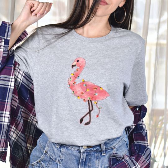 Discover Christmas Flamingo Tee, Tropical Christmas shirt