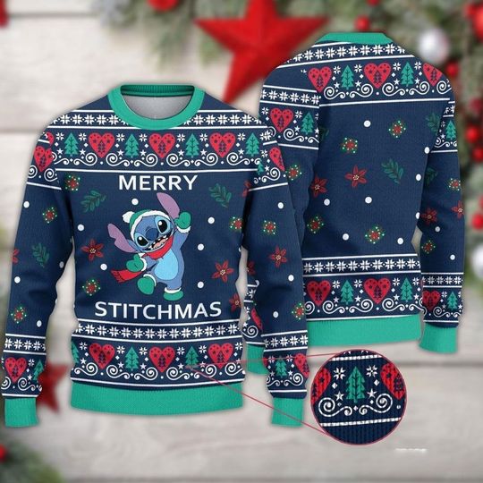 Discover Merry Stitchmas Ugly Xmas Shirt, Experiment 626 Alien Sweater, Ugly Christmas
