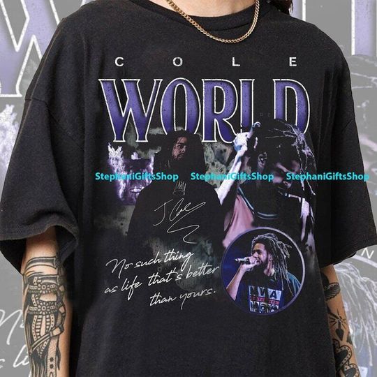 Discover J Cole World T-shirt, J Cole Rap Hip Hop Tee Unisex 90s Graphic Tshirt