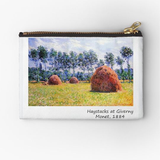 Discover Haystacks at Giverny (1884) Claude Monet Makeup Bag