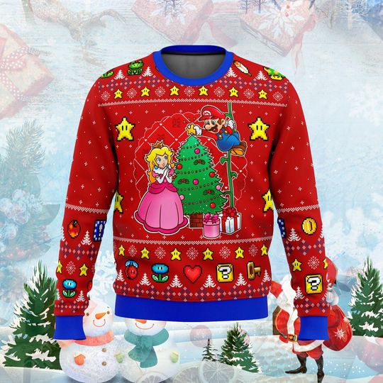 Discover Christmas Gift,  Mario Ugly Sweater,  Christmas Sweater,Mario Woman Sweater