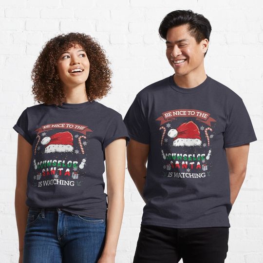 Discover Be Nice To The Counselor Santa Is Watching School Christmas T-Shirt