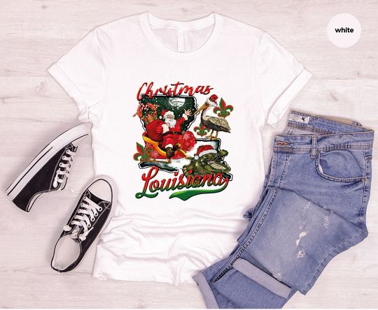 Discover Christmas T-Shirt, Merry Christmas Gifts, Louisiana TShirt