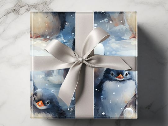 Discover Snowy Penguin Christmas Wrapping Paper for Gifts