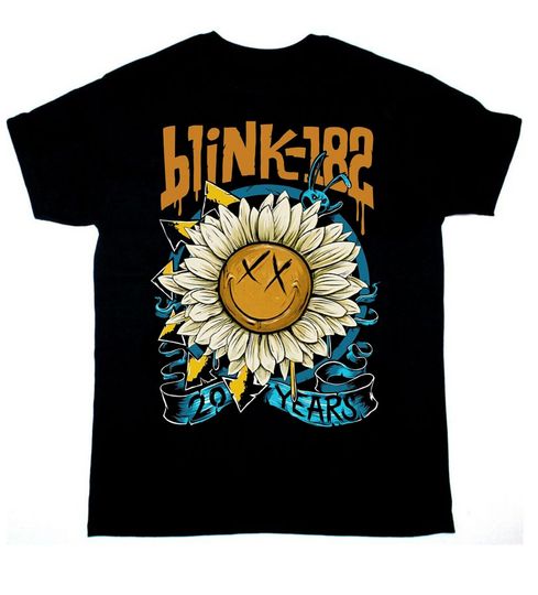 Discover Vtg Blink182 Band 20 Years T Shirt For Men Heavy Cotton Black