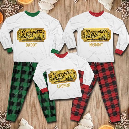 Discover Personalized Family Christmas On Po-lar Express Pajama Set
