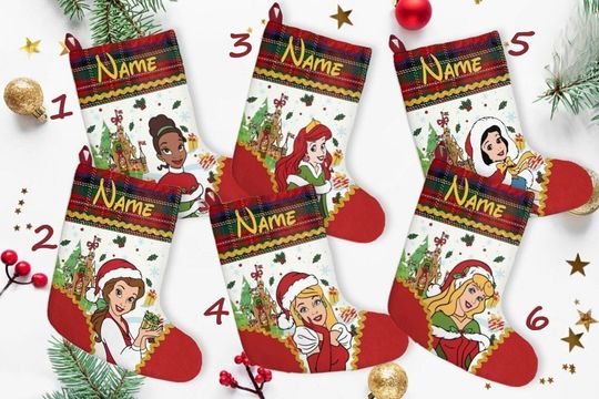 Discover Personalized Princess Castle Gingerbread Christmas Stockings