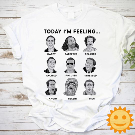 Discover Nicolas Cage Today I'm Feeling Vintage T-Shirt, Nicolas Cage Shirt