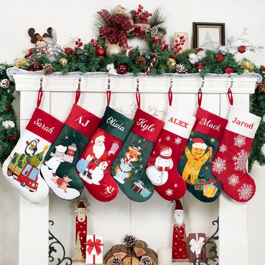 Discover Personalized Christmas Stockings Velvet Stocking