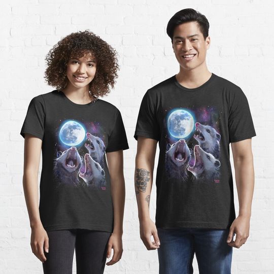 Discover Three Opossums Howling at the Moon Funny Possum  Essential T-Shirt