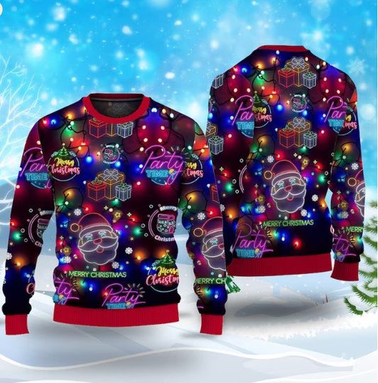 Discover Neon Bright Ugly Christmas Sweater Gift for 2023
