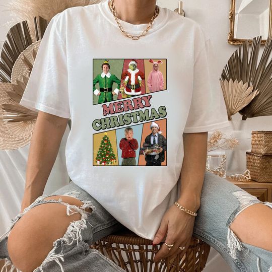 Discover Christmas Movie Friends  Shirt, Christmas Movie Characters Tee