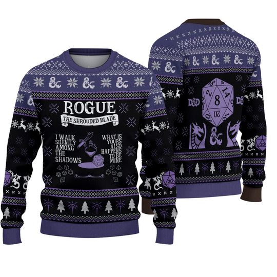 Discover Rouge Ugly Sweater, DnD Gaming Christmas Ugly Sweater