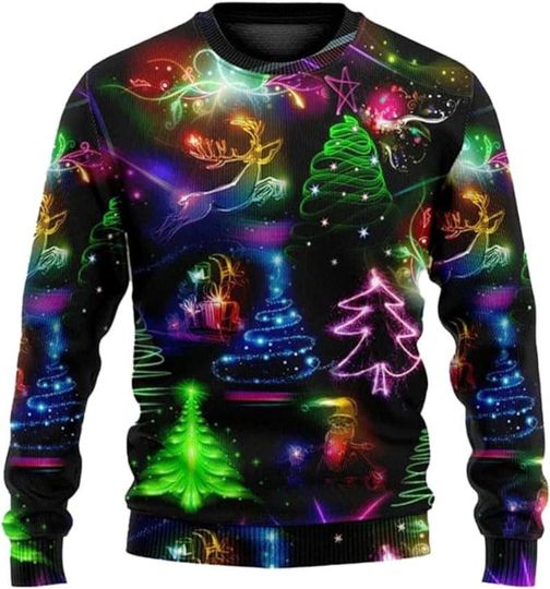 Discover Christmas Bright Neon Lighting Ugly Sweater, Neon Lighting Sweater, Ugly Sweater 2023