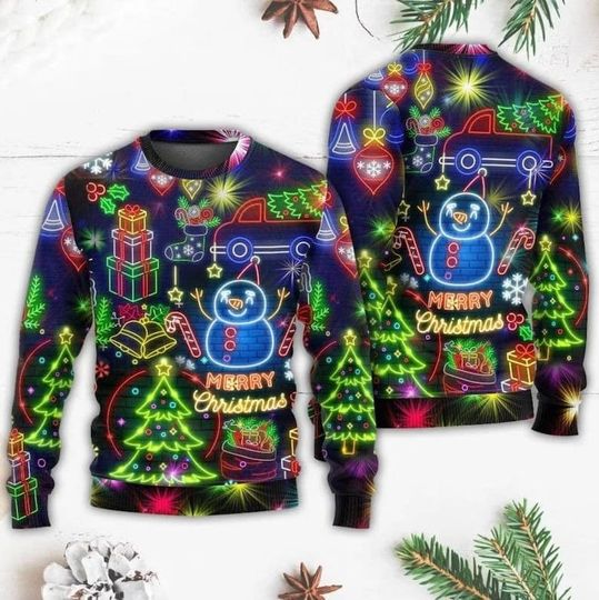 Discover Bright Neon Ugly Christmas Sweater