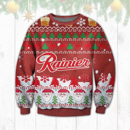 Discover Rainier Ugly Christmas Sweater Rainier Brewing Shirt