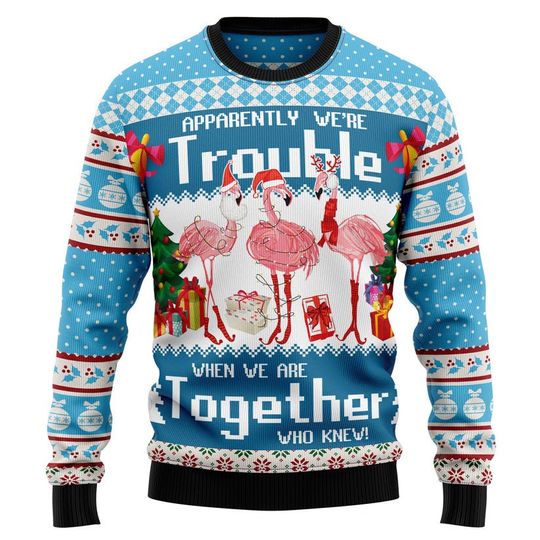 Discover Flamingo Together Ugly Christmas Sweater, Christmas Sweater