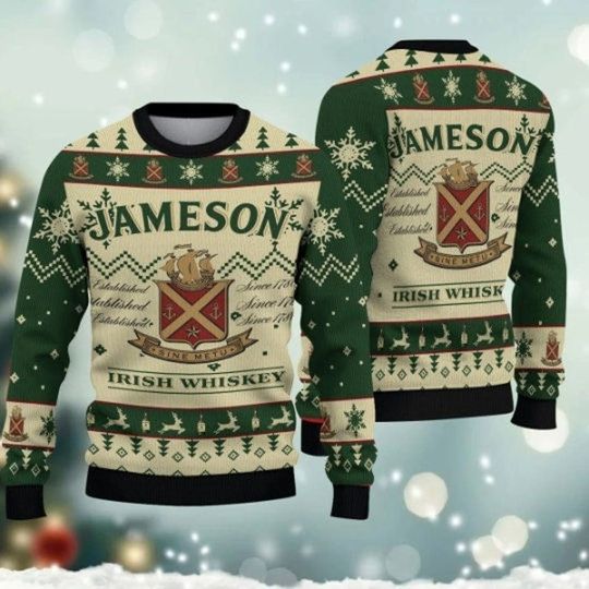 Discover Jameson Irish Whiskey Ugly Christmas Sweater, Jameson Irish Whiskey Ugly Sweater