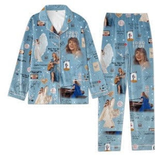 Discover Taylorr Swifts Button Down Pajamas Set, Swift Pajamas Set