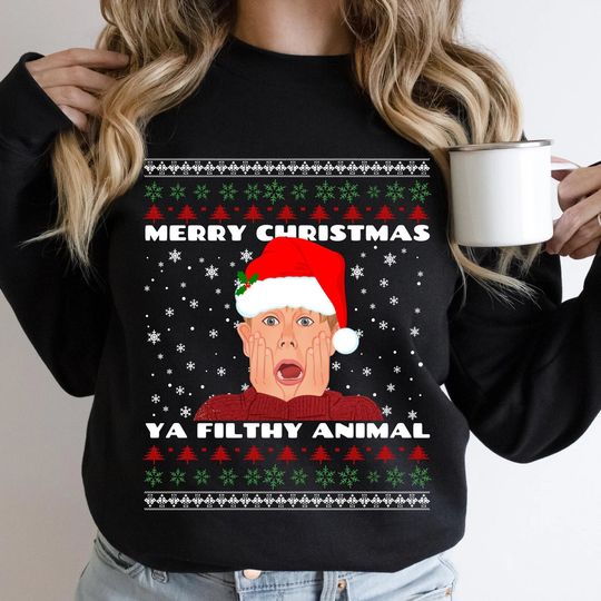 Discover Home Alone Sweatshirt, Funny Christmas Sweater, Christmas Party Shirt