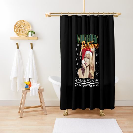 Discover Merry Swiftmas art Shower Curtain