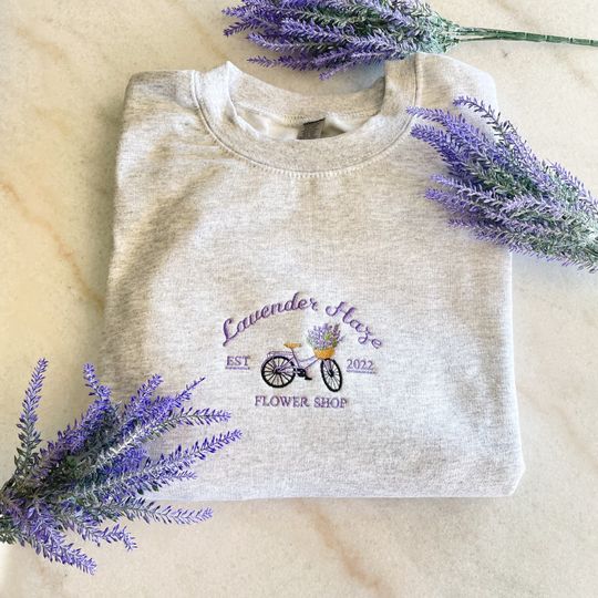 Discover Lavender Haze Embroidered Sweatshirt, Embroidered Crewneck