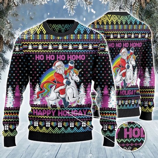 Discover Ho Ho Ho LGBTQ Funny Christmas Sweater