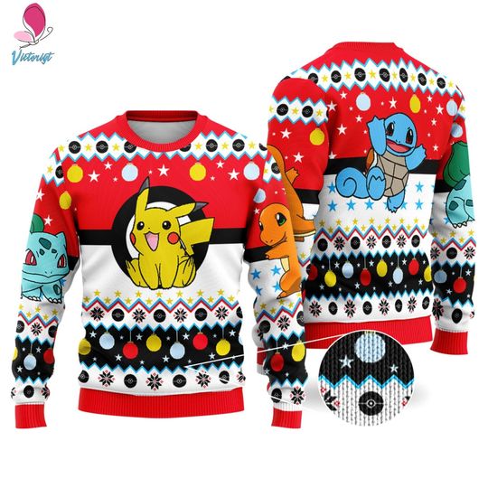 Discover Video Games Ugly Christmas Sweater | Xmas Gift | Pika Video Games Christmas Sweater