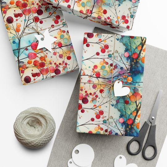 Discover Vibrant Wrapping Paper Colorful Circle Delight Gift Wrapping Paper with Vibrant Hues Tree
