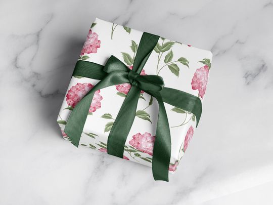 Discover Wrapping Paper: Pink Hydrangeas {Gift Wrap, Birthday, Holiday, Christmas}