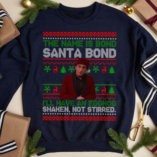 Discover Michael Scott Santa Bond Christmas Sweatshirt