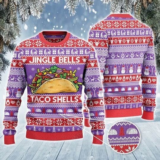 Discover Taco Shells Quotes 3D All Over Printed T-shirt, Famous Song Ugly Christmas Sweater