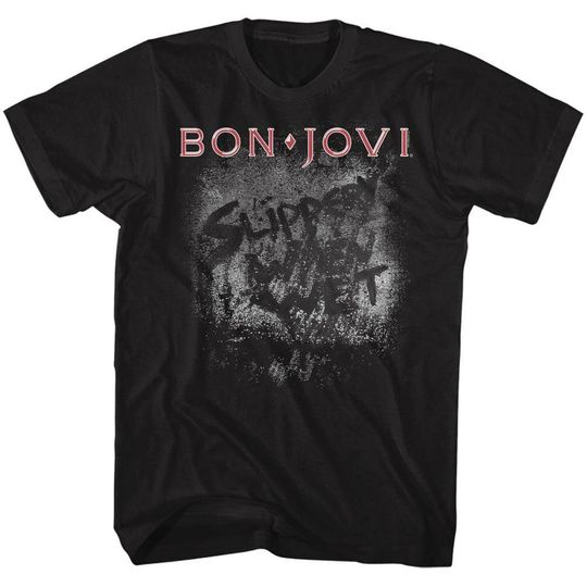 Discover Bon Jovi Slippery When Wet Black Adult T-Shirt
