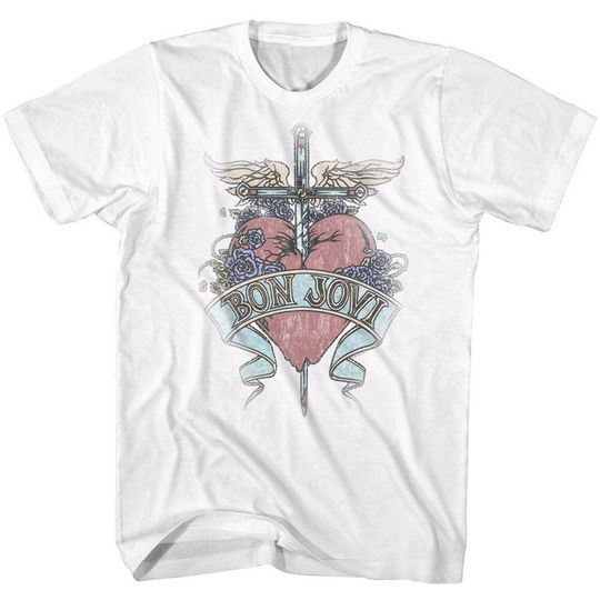 Discover Bon Jovi Pierced White Adult T-Shirt