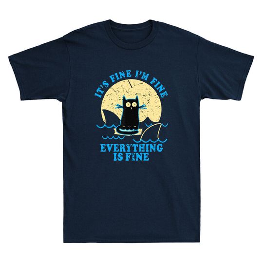 Discover Funny Shark Cat Meme Vintage T-Shirt
