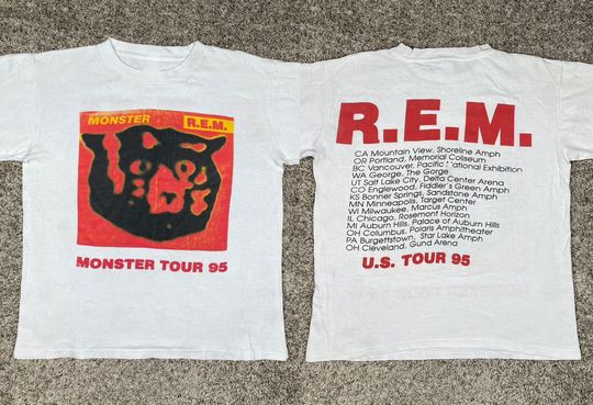 Discover R.E.M Monster Tour '95 Unisex T-Shirt, 1995 90s REM Band Music Concert shirt