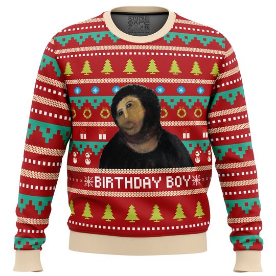 Discover Birthday Boy Potato Jesu Ugly Christmas Sweater, Christmas Sweater, Ugly Knitted Sweater